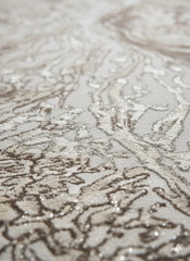 Aurora Rug Cream Gold, Modern Abstract High Shine Soft Living Room Carpet