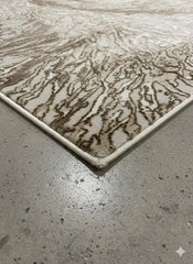 Aurora Rug Cream Gold, Modern Abstract High Shine Soft Living Room Carpet