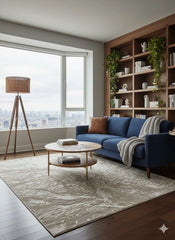 Aurora Rug Cream Gold, Modern Abstract High Shine Soft Living Room Carpet