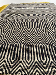 Black Ethnic Sloan Wool Rug 100x150cm, Modern For Living Room By Asiatic