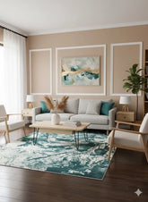 Green Abstract Rug 160x230cm Large Modern Living Room Carpet Contemporary Mat