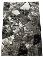 Grey Contemporary Rug Stone Design 120x170cm Modern Living Room Carpet Soft Mat