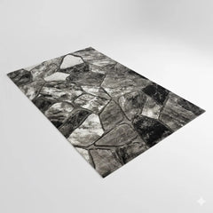 Grey Contemporary Rug Stone Design 120x170cm Modern Living Room Carpet Soft Mat