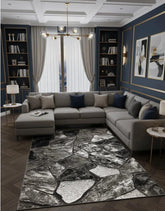 Grey Contemporary Rug Stone Design 120x170cm Modern Living Room Carpet Soft Mat