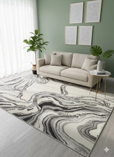 Grey contemporary Rug Carpet 200x290cm Modern Bedroom Living Room By Asia