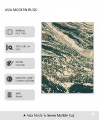 Large Green Abstract Rug 200x290cm Modern Emerald Geometric Living Room