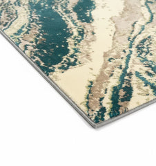 Large Green Abstract Rug 200x290cm Modern Emerald Geometric Living Room