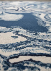 Luxury Blue Abstract Rug 120x170cm Modern Living Room Carpet Soft High Shine