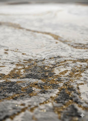 Luxury Gold Abstract Rug 120x170cm Modern Mustard Yellow Soft Pile