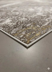 Luxury Gold Abstract Rug 120x170cm Modern Mustard Yellow Soft Pile