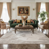 Luxury Premium Aurora Wawe Metallic Beige Rug VE10 – Modern Abstract Rug for Living Room & Bedroom