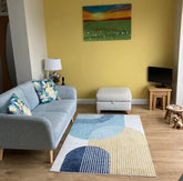 Muse Blue Retro Rug 120x170cm, Chic Modern Living Room Bedroom By Asiatic