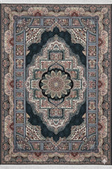 Navy Silk contemporary Rug 200x290cm Modern Bedroom Living Room Asia