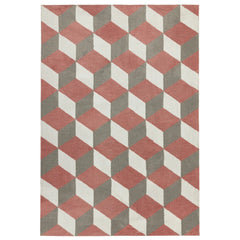 Premium Arlo Pink Block Geometric Rug 200x300cm – Soft Modern Rug