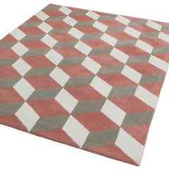 Premium Arlo Pink Block Geometric Rug 200x300cm – Soft Modern Rug