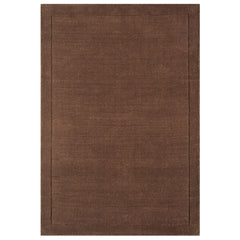 Premium York Plain Chocolate Wool Rug 60x120cm, Hand Woven