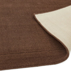Premium York Plain Chocolate Wool Rug 60x120cm, Hand Woven