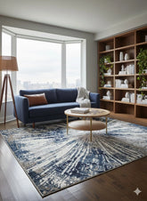 Blue Contemporary Rug & Carpet 120x170cm, Next Bedroom Livingroom Asiatic