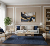 Navy Reko Modern Rug 160x230cm, Next Living Room & Bedroom By Asiatic