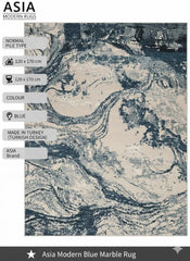 Blue Contemporary Rug 120x170cm Modern Abstract Living Room Carpet Soft Area Mat