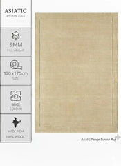 Beige York Wool Rug 120x170cm M&S, Living Room & Bedroom By Asiatic RRP550