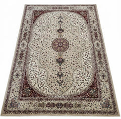 Beige Silk Effect Abstract Rug 160x230cm Large Modern Living Room Carpet Soft