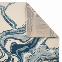 Blue Aurora contemporary Rug 200x290cm, Modern Bedroom Living Room Asia