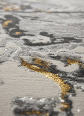 Aurora Rug Gold Ochre Mustard Abstract Metallic High Shine Living Room