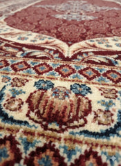 Red Silk Effect Border Rug 160x230cm Modern Living Room Carpet by Asia