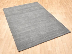 York Grey Wool Contemporary Rug 120x170cm M&S Living Room Bedroom Asiatic