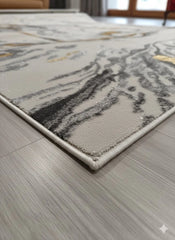 Aurora Rug Gold Ochre Mustard Abstract Metallic High Shine Living Room