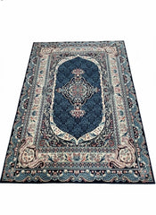 Navy Blue Abstract Rug 160x230cm Large Modern Living Room Carpet Soft Area Mat