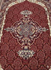 Red Silk Effect Border Rug 160x230cm Modern Living Room Carpet by Asia