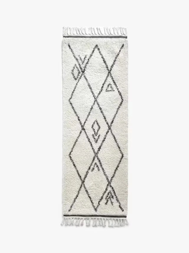 Berber Style Grey Runner Rug 70x200cm, for Bedroom & Living Room