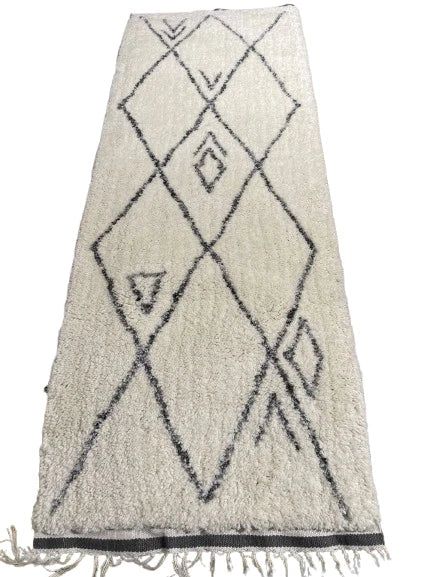 Berber Style Grey Runner Rug 70x200cm, for Bedroom & Living Room