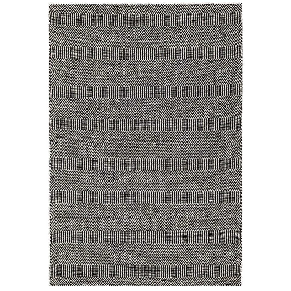 Black Ethnic Sloan Wool Rug 100x150cm, Modern For Living Room By Asiatic