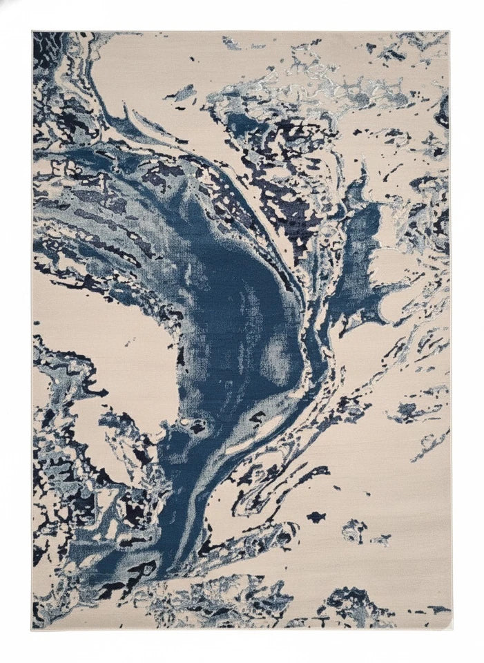 Blue Platinum contemporary Rug & Carpet Chic Bedroom Living Room Asia RRP