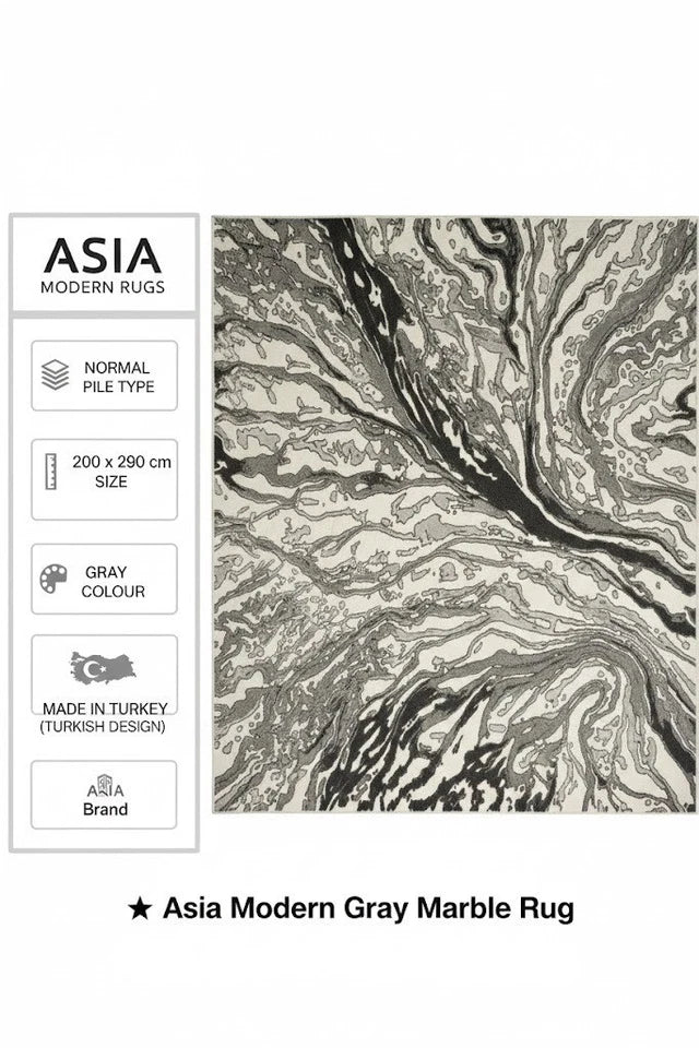 Gray Contemporary Rug  200x290cm M&S, Carpet Bedroom & Living Room Asia