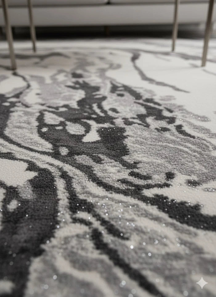 Gray Platinum contemporary Rug 160x230cm, Next Bedroom Living Room Asia