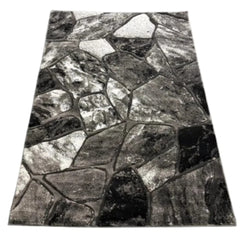 Grey Contemporary Rug Stone Design 120x170cm Modern Living Room Carpet Soft Mat