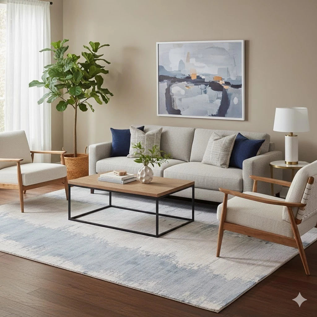 Juno Aquamarine Contemporary Rug 120x170cm,M&S Modern Living Room Asiatic