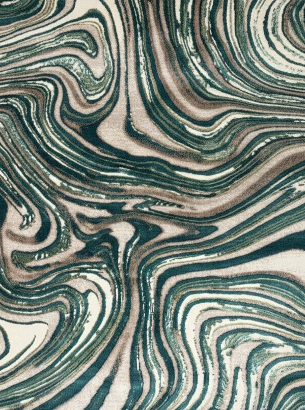 Large Green Abstract Rug 200x290cm Asiatic Style Modern Emerald Living Room XL