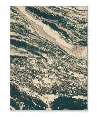 Large Green Abstract Rug 200x290cm Modern Emerald Geometric Living Room