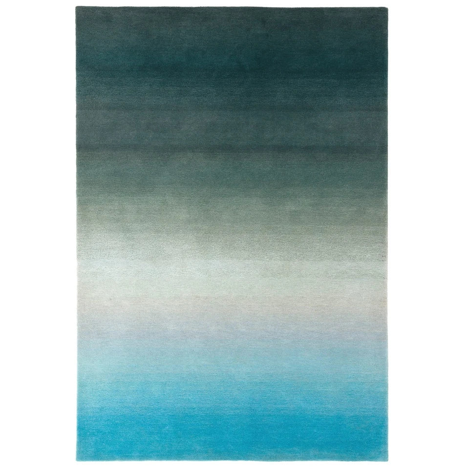 Luxurious Hand Tufted Ombre Blue Rug 160x230cm, For Bedroom & Living Room