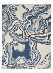 Luxury Blue Abstract Rug 120x170cm Modern Living Room Carpet Soft High Shine