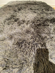 Luxury Grey Charcoal Sparkle Shaggy Rug 150x220cm – For Bedroom & Living Room