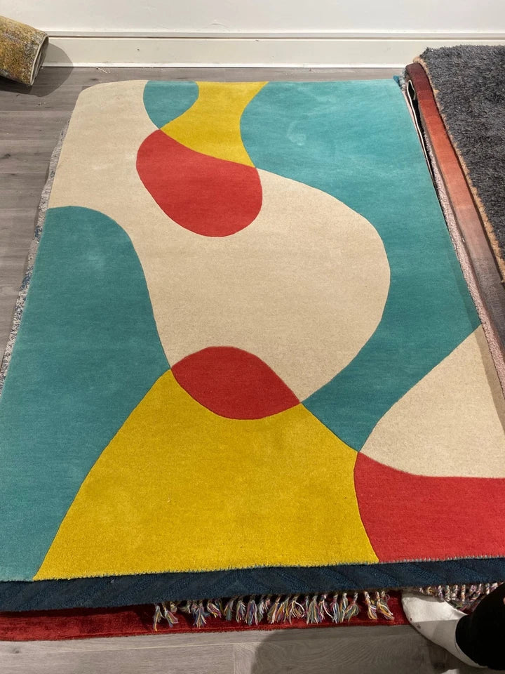 Luxury Multi-Color Wool Rug 200x300cm – Hand Tufted MATRIX ARC