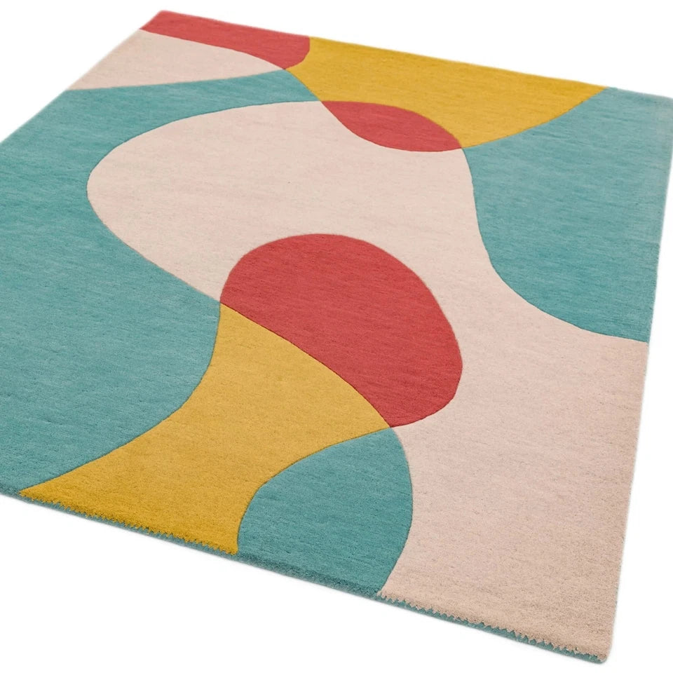 Luxury Multi-Color Wool Rug 200x300cm – Hand Tufted MATRIX ARC