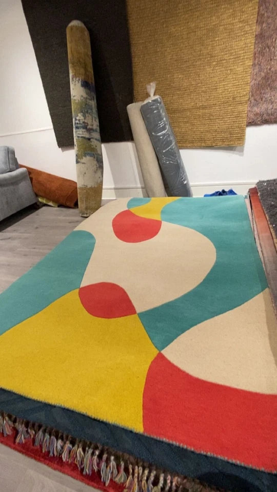 Luxury Multi-Color Wool Rug 200x300cm – Hand Tufted MATRIX ARC
