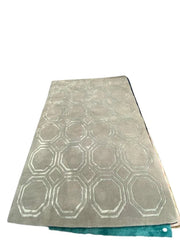 Luxury Nexus Octagon Silver Rug 160x230cm, Hand Carved for Bedroom & Living Room